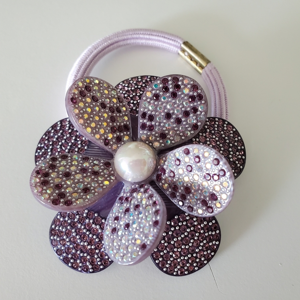 AZNAVOUR Paris Crystal Studded Hair Ponytail Holder